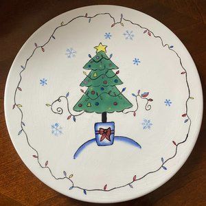 12" Christmas Tree Design cake plate